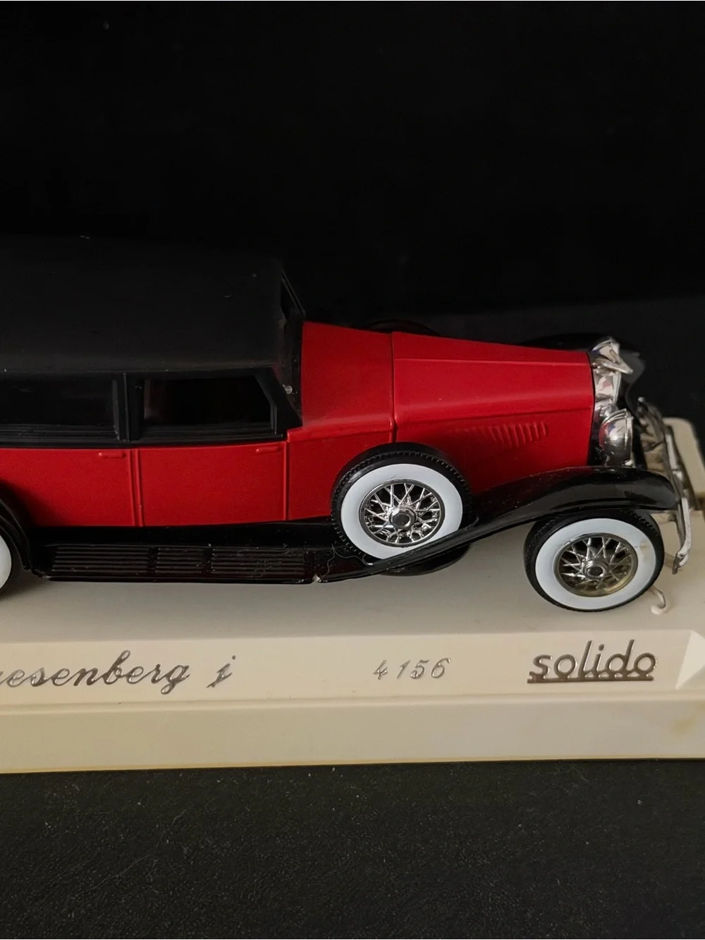 Solid Red and Black #4156Duesenberg Model J Car with Whitewall Tires